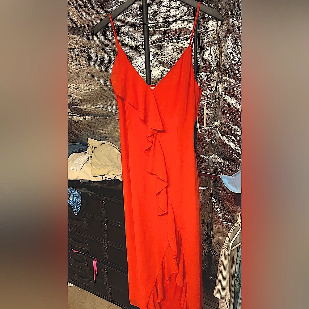 REVOLVE Fiery Red Asymmetrical Dress